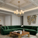 Modern European furniture - White Cotton Shade Chandelier - www.oroatrade.com