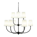 Modern European furniture - White Cotton Shade Chandelier - www.oroatrade.com