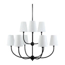 Modern European furniture - White Cotton Shade Chandelier - www.oroatrade.com