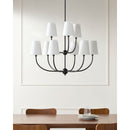 Modern European furniture - White Cotton Shade Chandelier - www.oroatrade.com