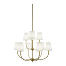 Modern European furniture - White Cotton Shade Chandelier - www.oroatrade.com