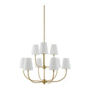 Modern European furniture - White Cotton Shade Chandelier - www.oroatrade.com