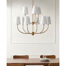 Modern European furniture - White Cotton Shade Chandelier - www.oroatrade.com