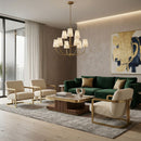 Modern European furniture - White Cotton Shade Chandelier - www.oroatrade.com