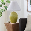 Modern European furniture - Ceramic Pleated Linen Table Lamp - www.oroatrade.com