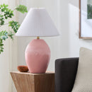 Modern European furniture - Ceramic Pleated Linen Table Lamp - www.oroatrade.com