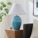 Modern European furniture - Ceramic Pleated Linen Table Lamp - www.oroatrade.com