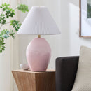 Modern European furniture - Ceramic Pleated Linen Table Lamp - www.oroatrade.com
