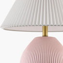 Modern European furniture - Ceramic Pleated Linen Table Lamp - www.oroatrade.com