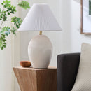Modern European furniture - Ceramic Pleated Linen Table Lamp - www.oroatrade.com