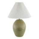 Modern European furniture - Ceramic Pleated Linen Table Lamp - www.oroatrade.com