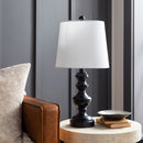 Contract furniture - Black Iron Linen Table Lamp - www.oroatrade.com