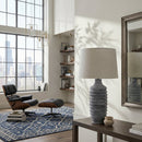 Contract furniture - Gray Linen Accent Table Lamp L - www.oroatrade.com