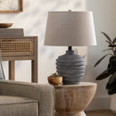 Contract furniture - Gray Linen Accent Table Lamp S - www.oroatrade.com