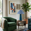 Contract furniture - Blue Linen Accent Table Lamp - www.oroatrade.com