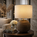 Contract furniture - Glazed Black Ceramic Table Lamp - www.oroatrade.com
