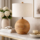 Modern European furniture - Natural Acacia Accent Table Lamp - www.oroatrade.com