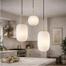 Modern European furniture - 3-Light White Glass Chandelier - www.oroatrade.com