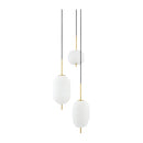 Modern European furniture - 3-Light White Glass Chandelier - www.oroatrade.com