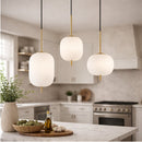 Modern European furniture - 3-Light White Glass Chandelier - www.oroatrade.com