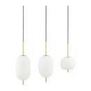 Modern European furniture - 3-Light White Glass Chandelier - www.oroatrade.com