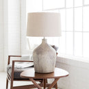 Modern European furniture - Distressed Taupe Glass Table Lamp - www.oroatrade.com