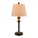 Contract furniture - Beige Linen Rubberwood Table Lamp - www.oroatrade.com