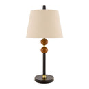 Contract furniture - Beige Linen Rubberwood Table Lamp - www.oroatrade.com