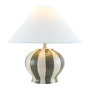 Modern European furniture - Lined Round Ceramic Table Lamp - www.oroatrade.com