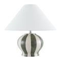 Modern European furniture - Lined Round Ceramic Table Lamp - www.oroatrade.com