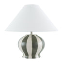 Modern European furniture - Lined Round Ceramic Table Lamp - www.oroatrade.com