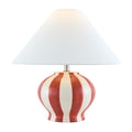 Modern European furniture - Lined Round Ceramic Table Lamp - www.oroatrade.com