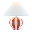 Modern European furniture - Lined Round Ceramic Table Lamp - www.oroatrade.com