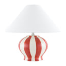 Modern European furniture - Lined Round Ceramic Table Lamp - www.oroatrade.com