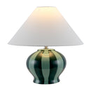 Modern European furniture - Lined Round Ceramic Table Lamp - www.oroatrade.com