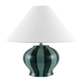 Modern European furniture - Lined Round Ceramic Table Lamp - www.oroatrade.com