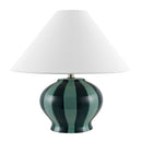 Modern European furniture - Lined Round Ceramic Table Lamp - www.oroatrade.com