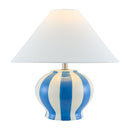 Modern European furniture - Lined Round Ceramic Table Lamp - www.oroatrade.com
