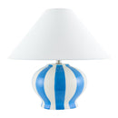 Modern European furniture - Lined Round Ceramic Table Lamp - www.oroatrade.com