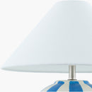 Modern European furniture - Lined Round Ceramic Table Lamp - www.oroatrade.com