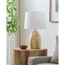 Contract furniture - Yellow Striped Ceramic Table Lamp - www.oroatrade.com