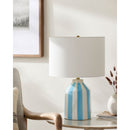 Modern European furniture - Vertical Lined Ceramic Table Lamp - www.oroatrade.com