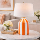 Modern European furniture - Vertical Lined Ceramic Table Lamp - www.oroatrade.com