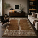 Modern European furniture - Brown Wool Blend Printed Carpet - www.oroatrade.com