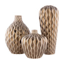 Hospitality furniture - Gold Ceramic Outdoor Vase Set (3) - www.oroatrade.com