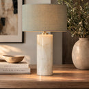 Hospitality furniture - White Cylindrical Marble Table Lamp - www.oroatrade.com