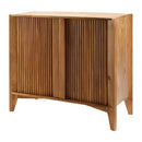 Modern European furniture - Reeded Mango Wood Cabinet - www.oroatrade.com