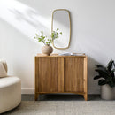 Modern European furniture - Reeded Mango Wood Cabinet - www.oroatrade.com