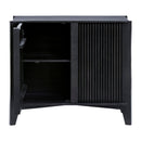 Modern European furniture - Reeded Mango Wood Cabinet - www.oroatrade.com