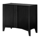 Modern European furniture - Reeded Mango Wood Cabinet - www.oroatrade.com